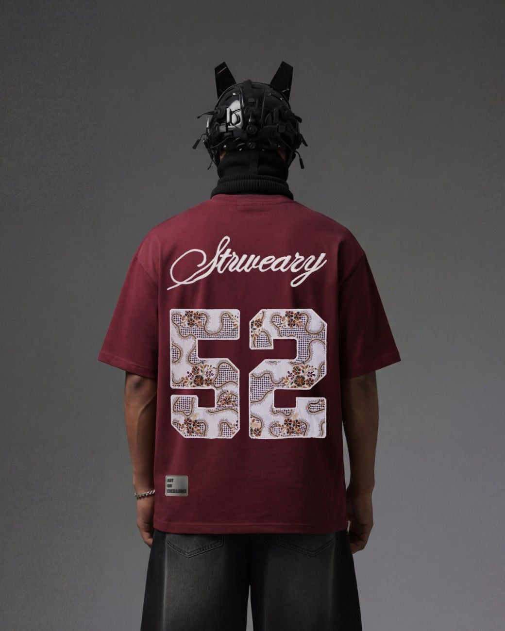 52 Applique Embroidery Over-Sized T Shirt