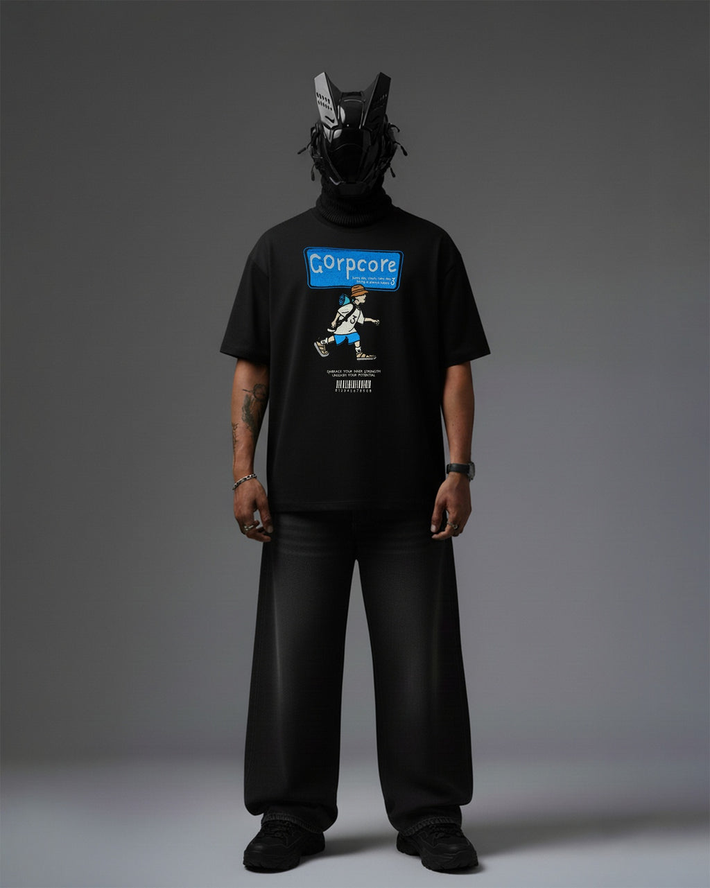 CORPCORE EMBROIDERY OVER-SIZED T SHIRT