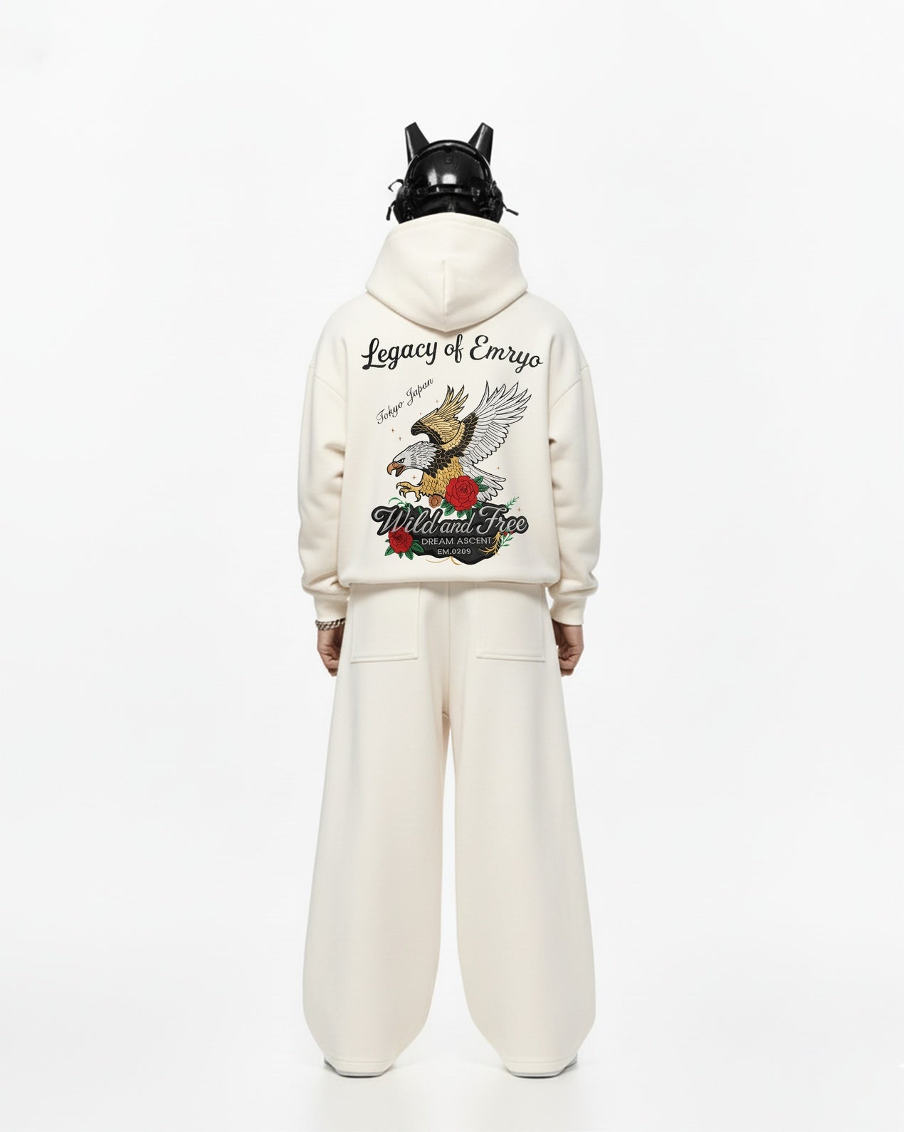 WILD EAGLE EMBROIDERED OVERSIZED HOODIE