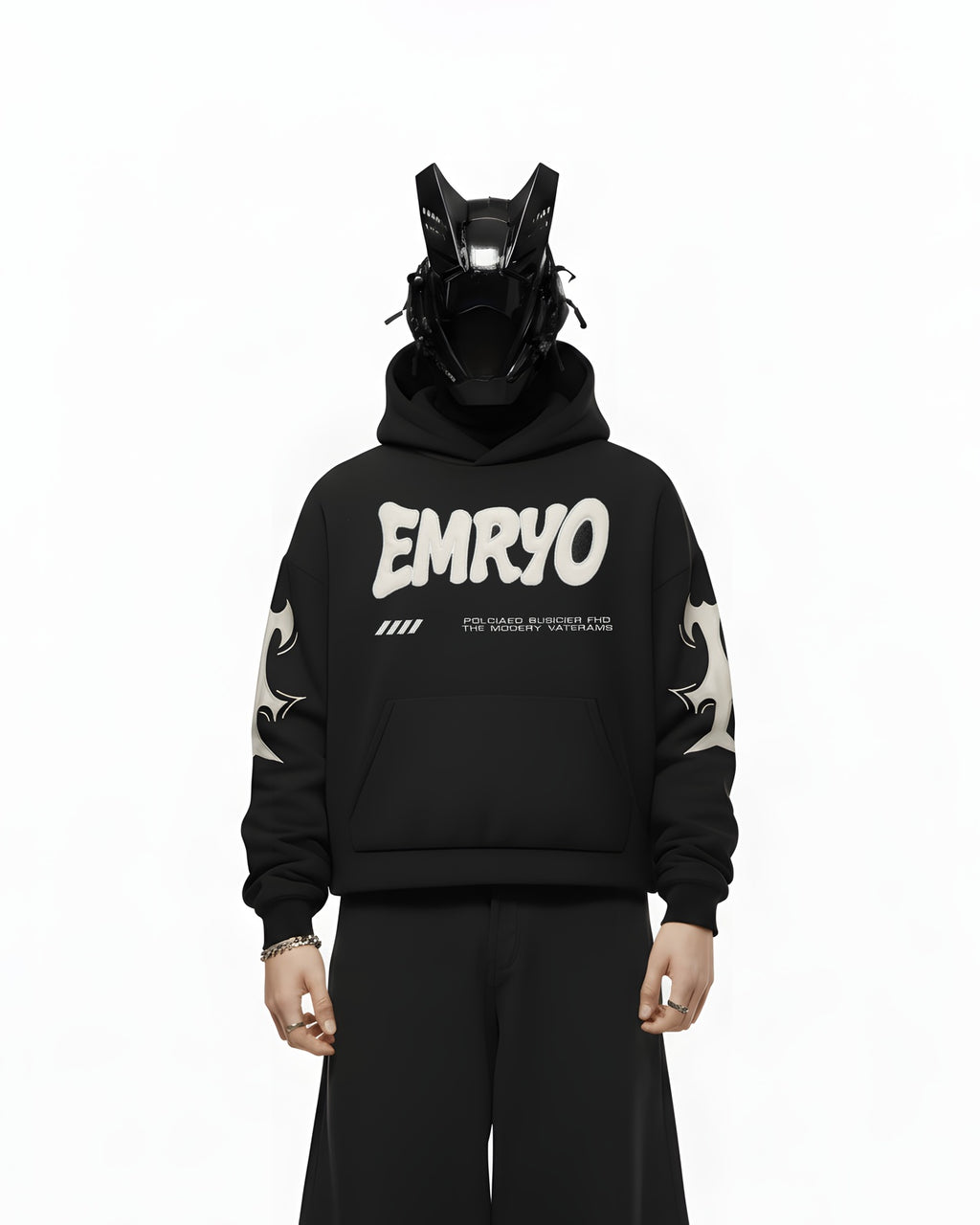 LOST FAITH APPLIQUE EMBROIDERED APPLIQUE OVER-SIZED HOODIE