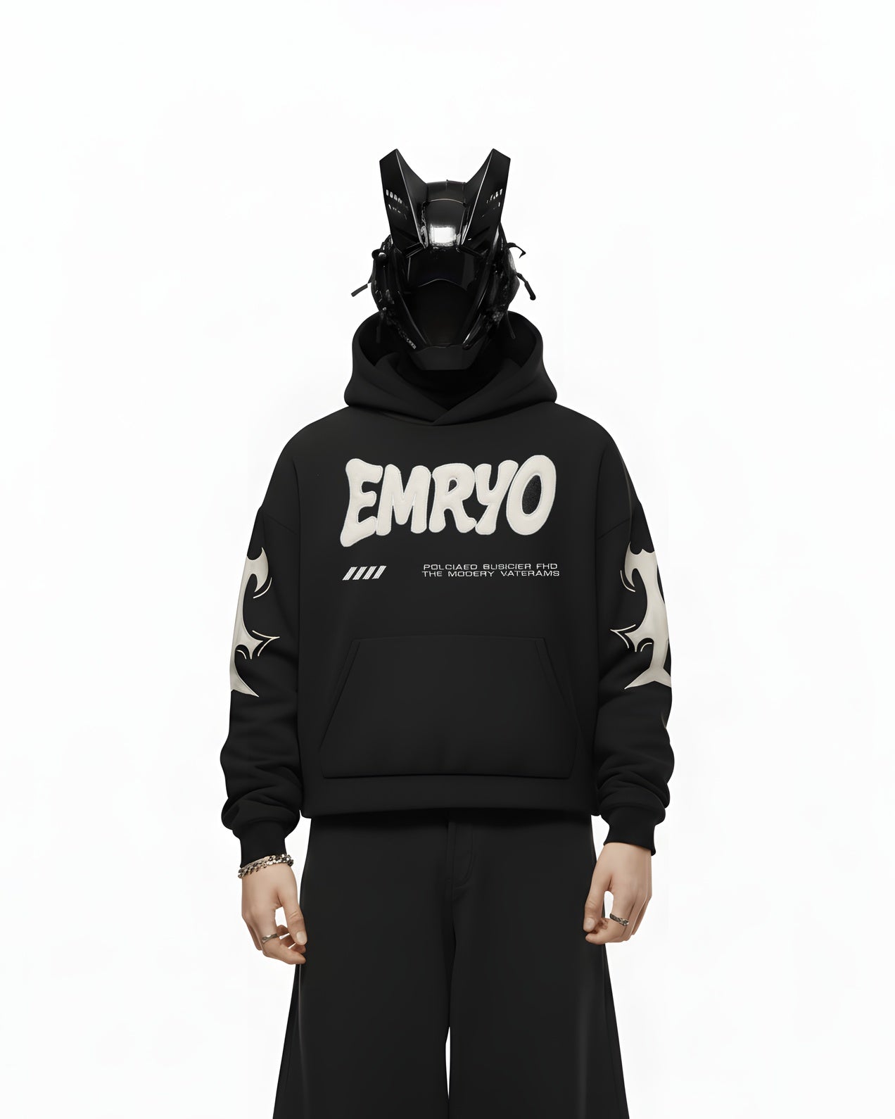 LOST FAITH APPLIQUE EMBROIDERED APPLIQUE OVER-SIZED HOODIE