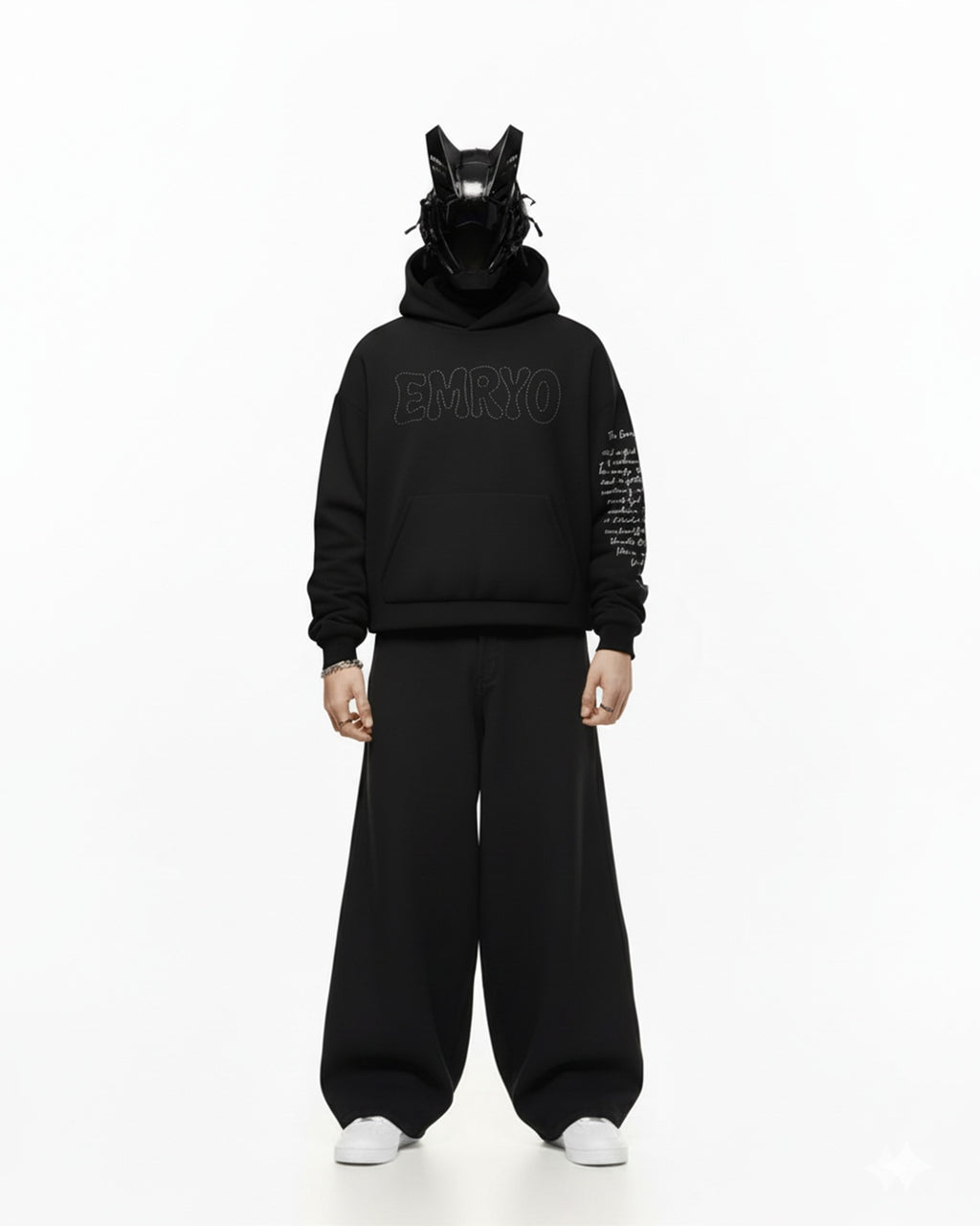 REPUTATION MAN EMBROIDERED APPLIQUE OVER-SIZED HOODIE