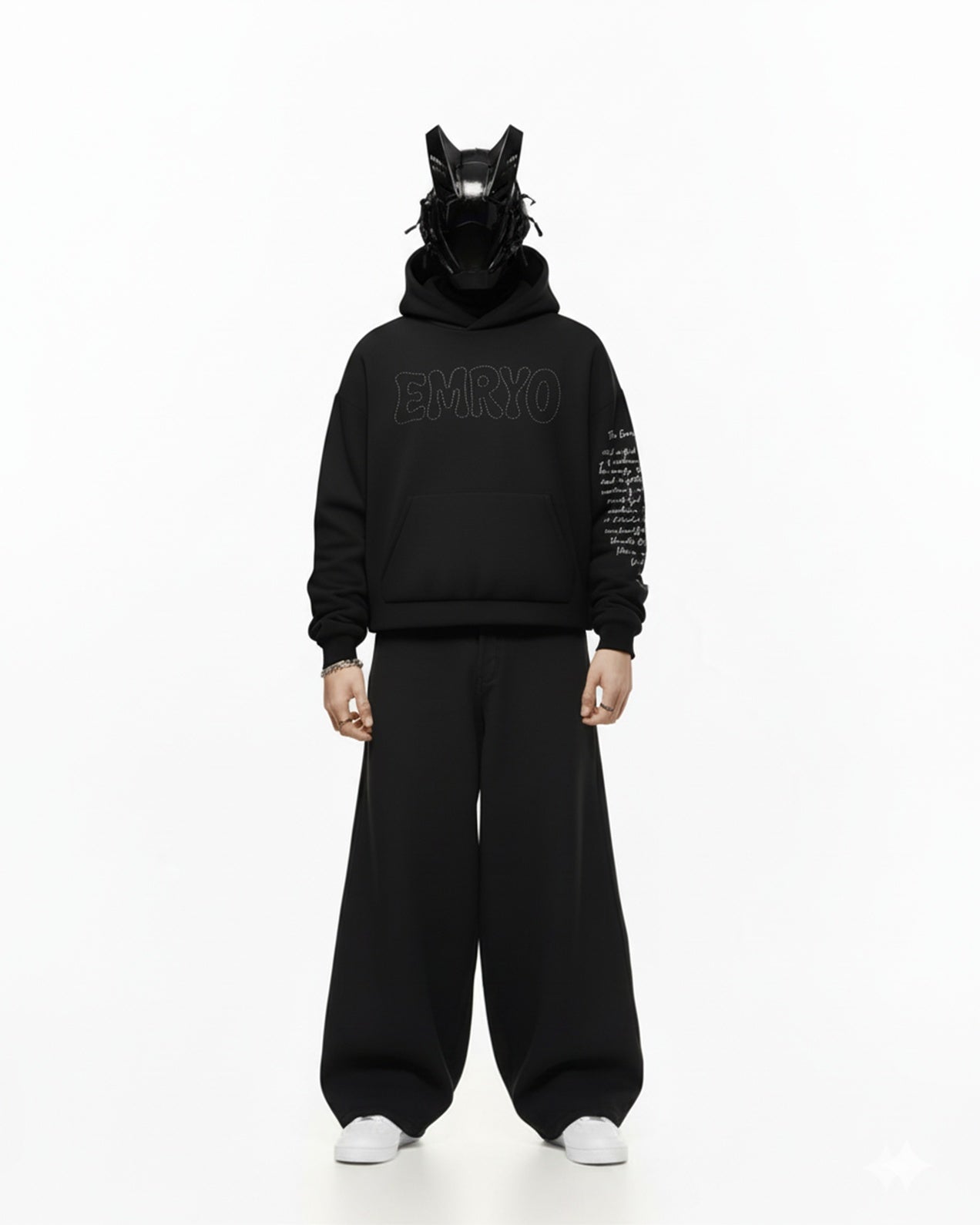 REPUTATION MAN EMBROIDERED APPLIQUE OVER-SIZED HOODIE