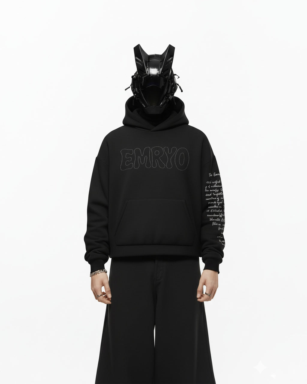 REPUTATION MAN EMBROIDERED APPLIQUE OVER-SIZED HOODIE