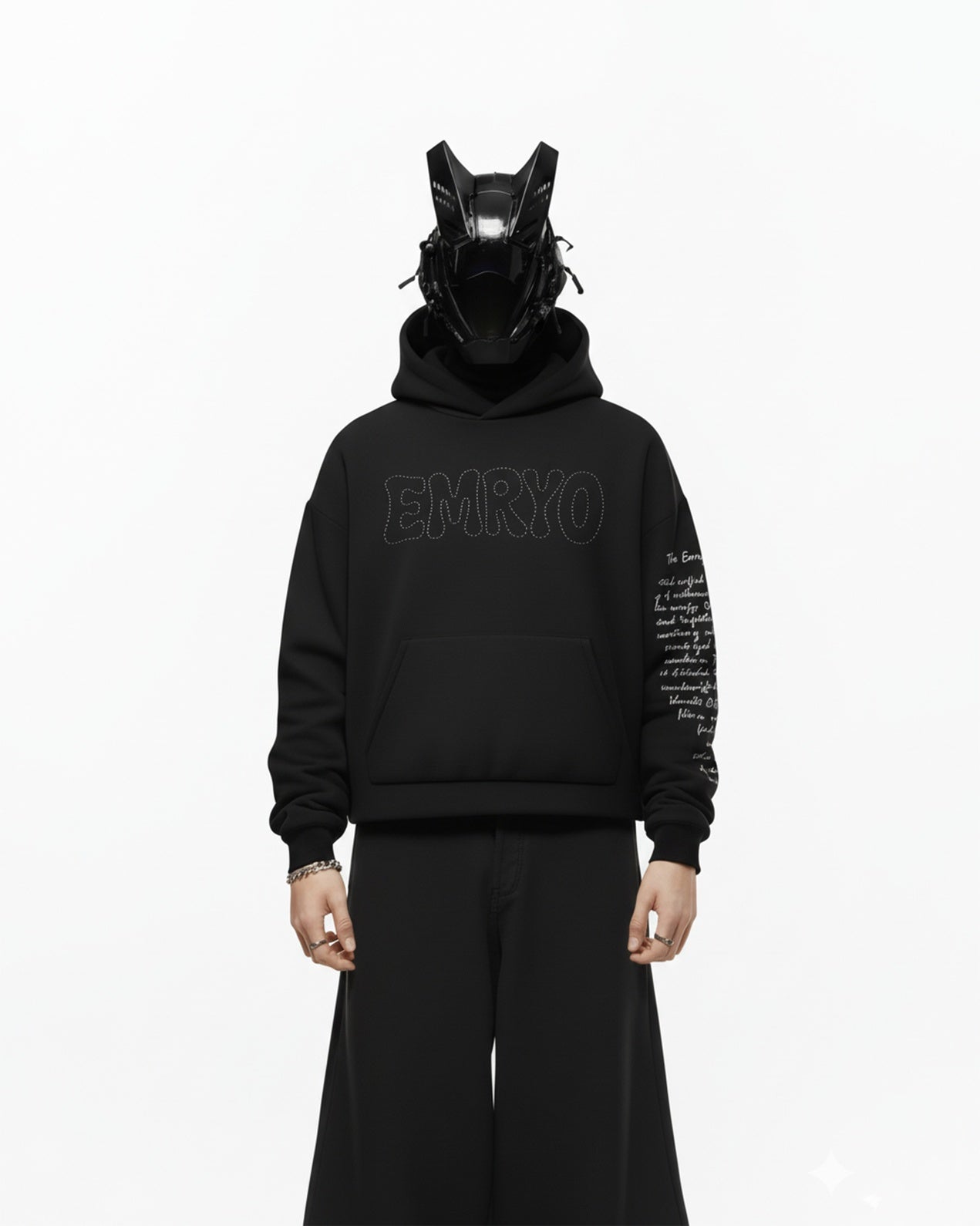 REPUTATION MAN EMBROIDERED APPLIQUE OVER-SIZED HOODIE