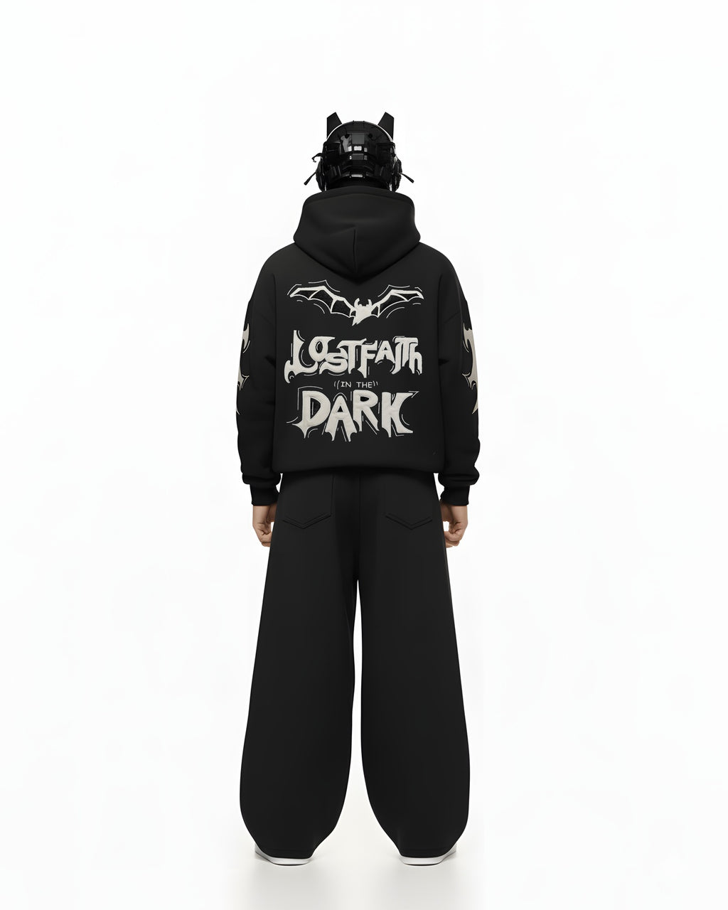 LOST FAITH APPLIQUE EMBROIDERED APPLIQUE OVER-SIZED HOODIE