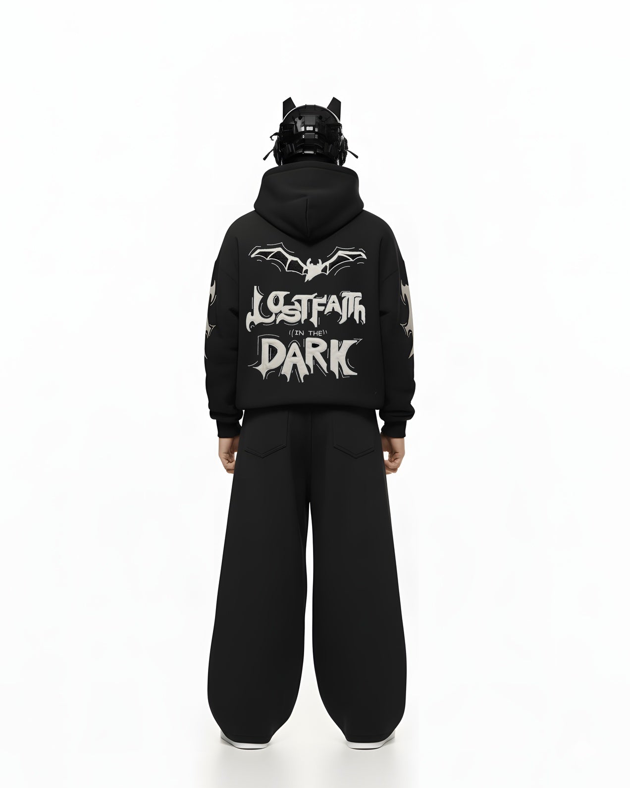 LOST FAITH APPLIQUE EMBROIDERED APPLIQUE OVER-SIZED HOODIE