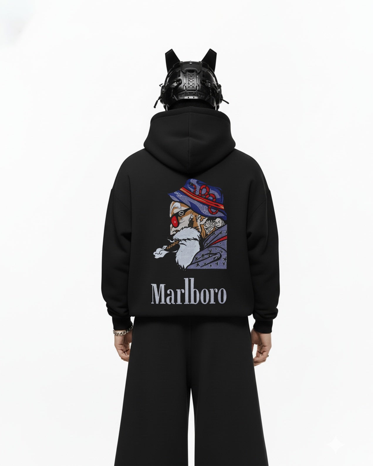 MARLBORO EMBROIDERED OVER-SIZED HOODIE