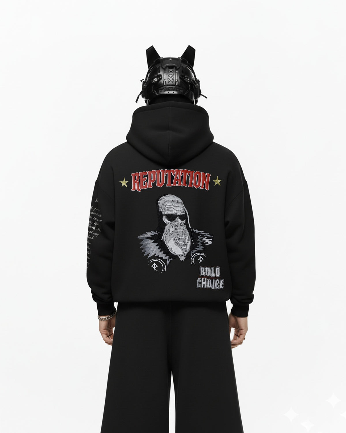 Reputation Man Embroidery Oversized Hoodie