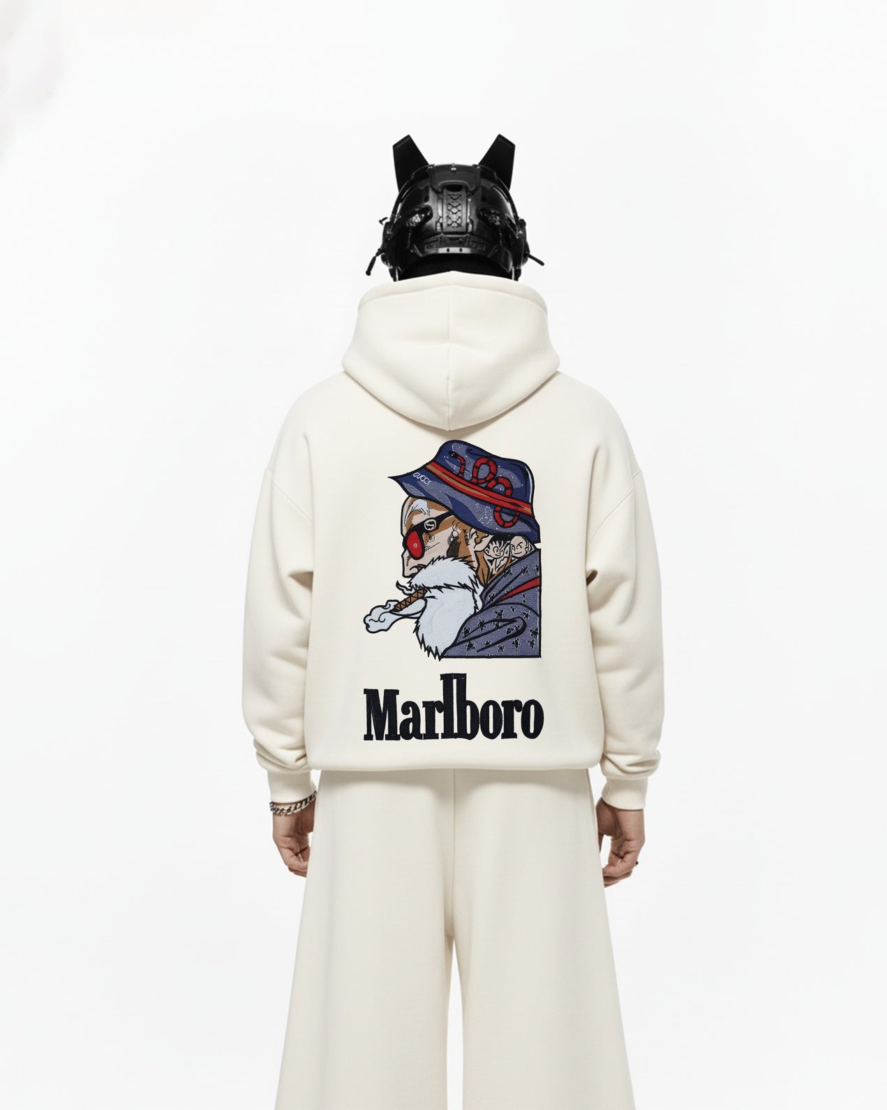 MARLBORO EMBROIDERED OVER-SIZED HOODIE