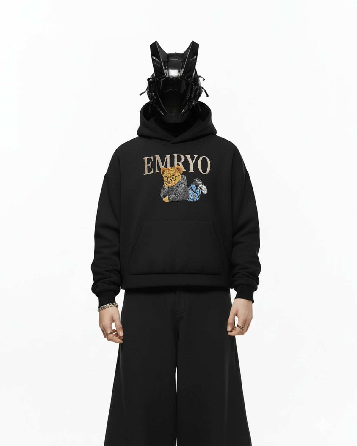 Emryo Bear Embroidery Oversized Hoodie