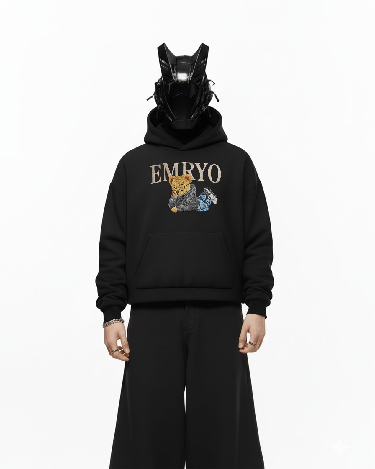 EMRYO BEAR EMBROIDERED OVERSIZED HOODIE