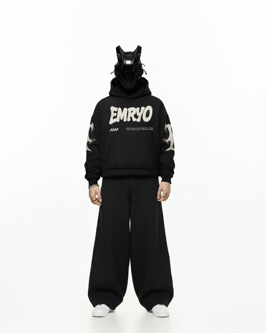 LOST FAITH APPLIQUE EMBROIDERED APPLIQUE OVER-SIZED HOODIE