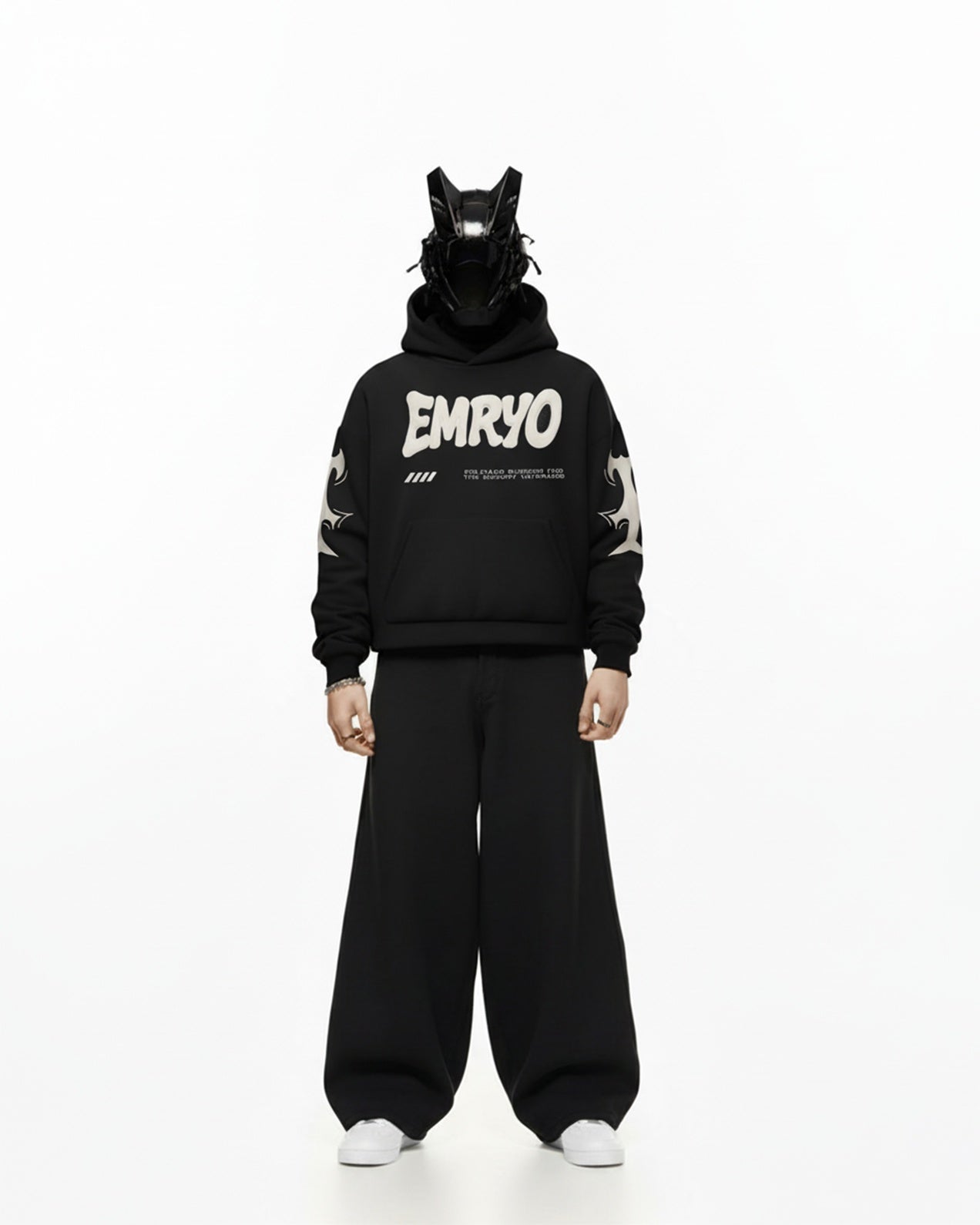 LOST FAITH APPLIQUE EMBROIDERED APPLIQUE OVER-SIZED HOODIE