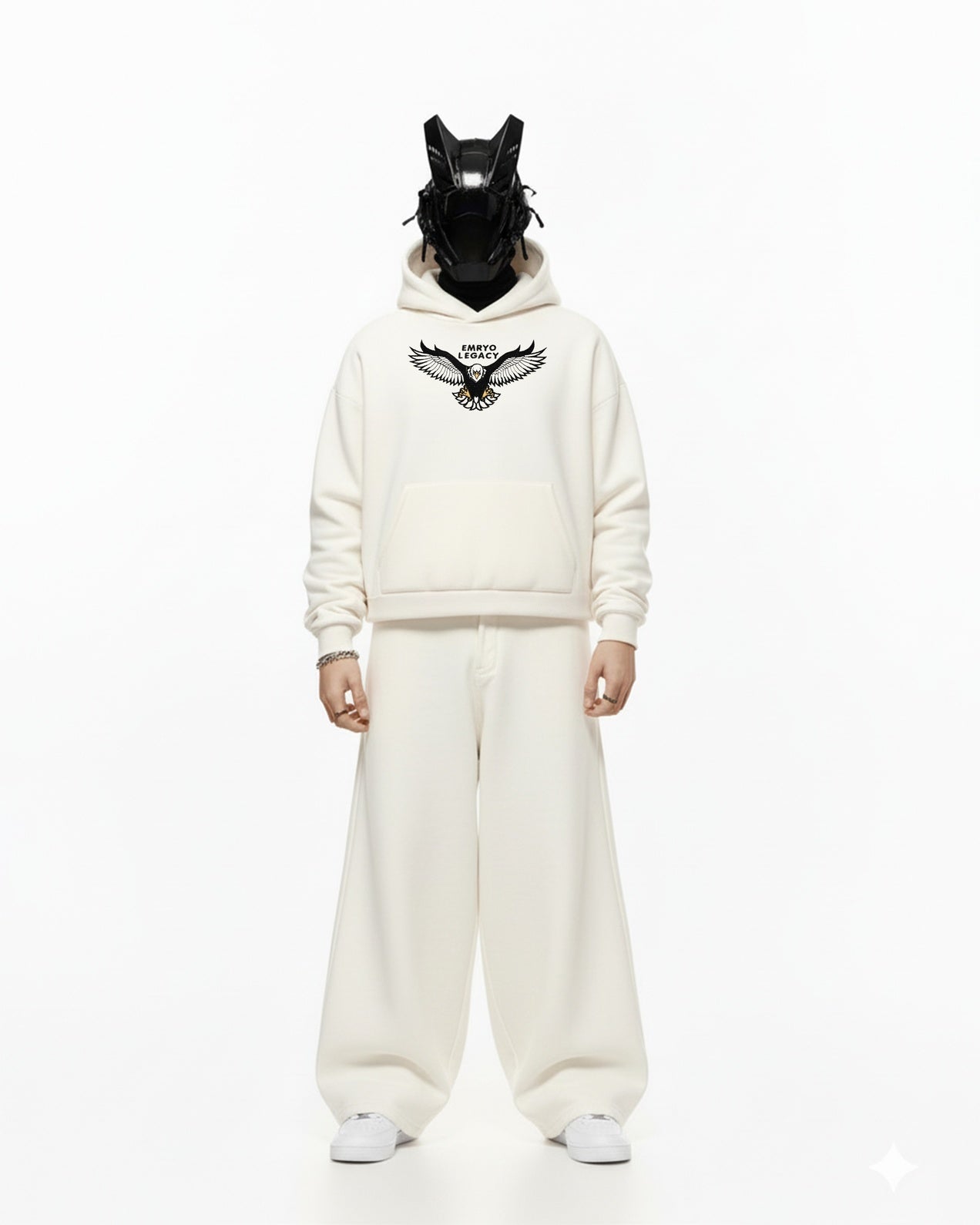 WILD EAGLE EMBROIDERED OVERSIZED HOODIE