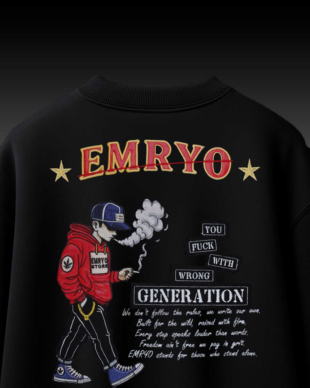Stoner Boy Embroidery Over-Sized T Shirt