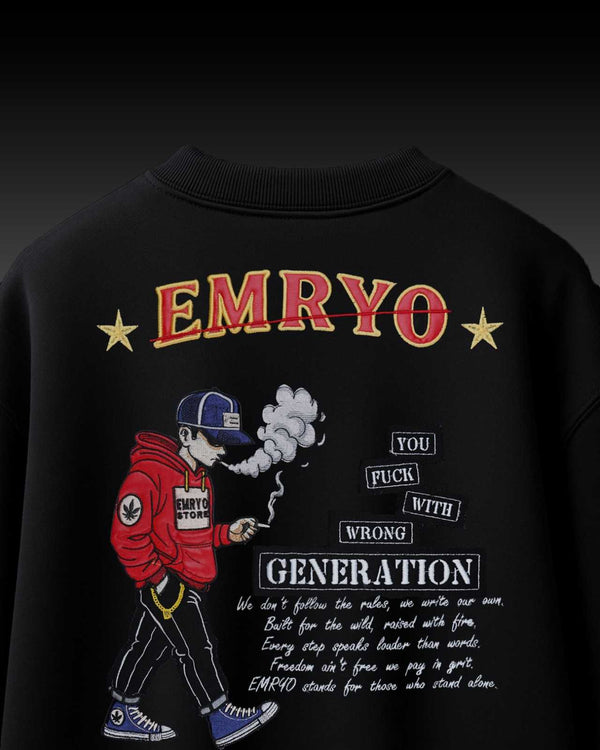 Stoner Boy Embroidery Over-Sized T Shirt