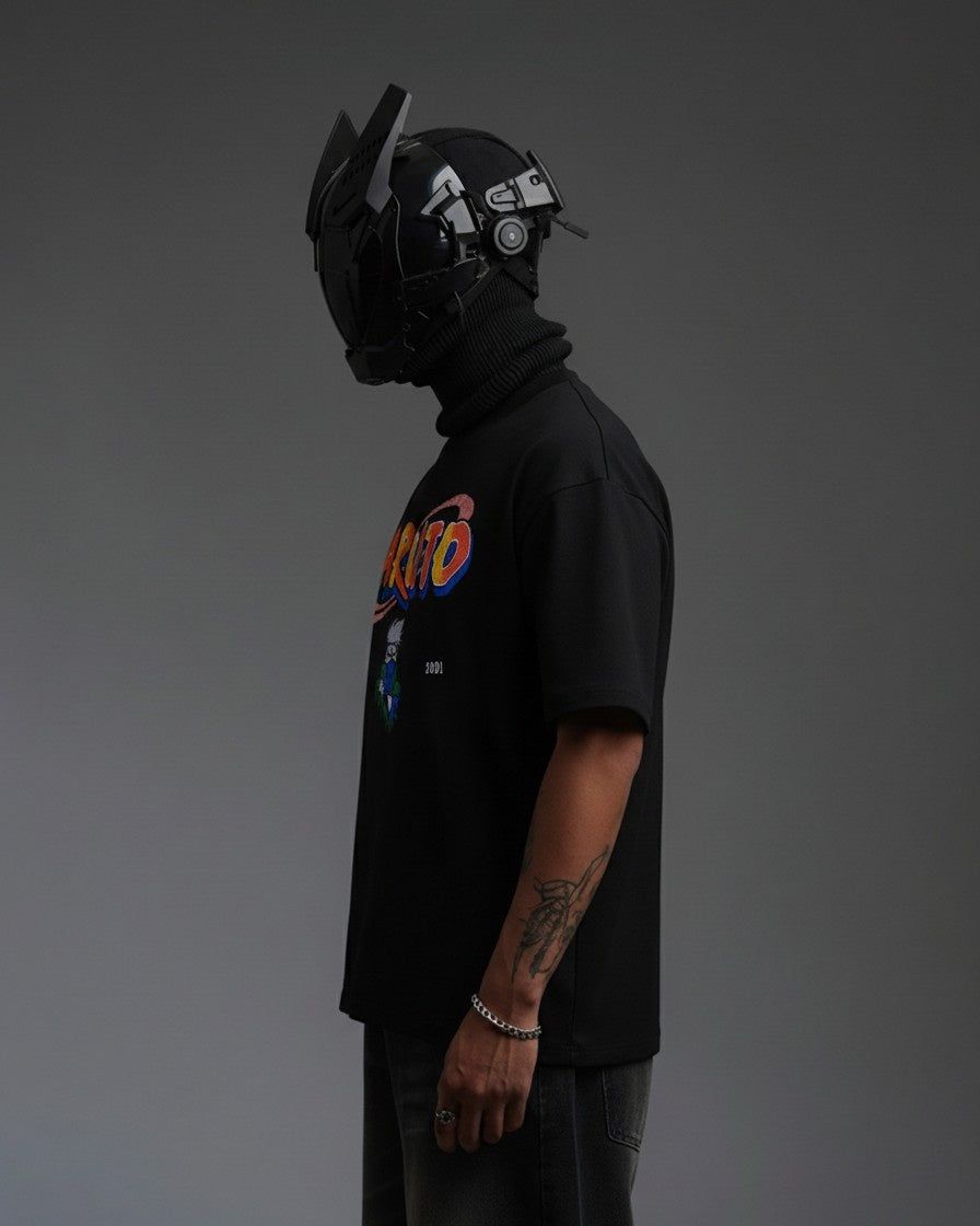 KAKASHI EMBROIDERY OVER-SIZED T SHIRT