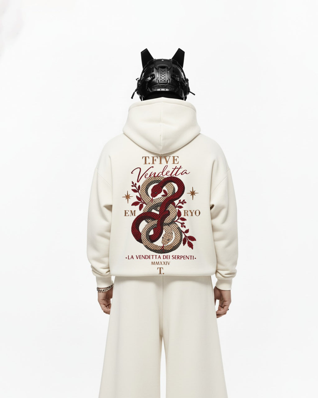 Vendetta Snake Embroidery Oversized Hoodie