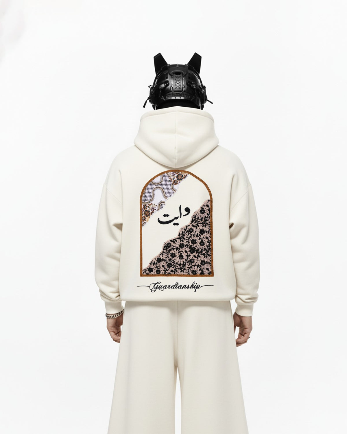 Arabic Arch Applique Embroidery Oversized Hoodie