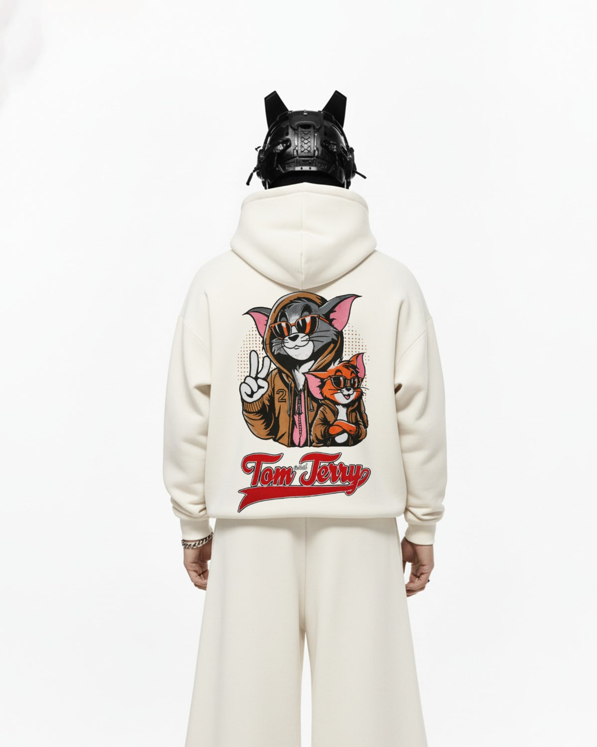 Tom and Jerry Embroidery Oversized Hoodie