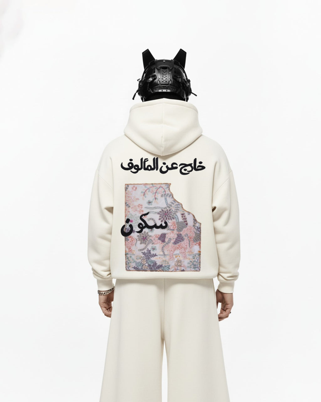Arabic Vibe Applique Embroidery Oversized Hoodie