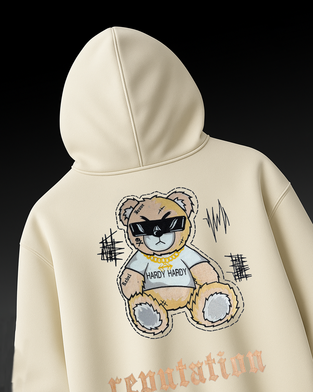 HARDY BEAR EMBROIDERED OVER-SIZED HOODIE