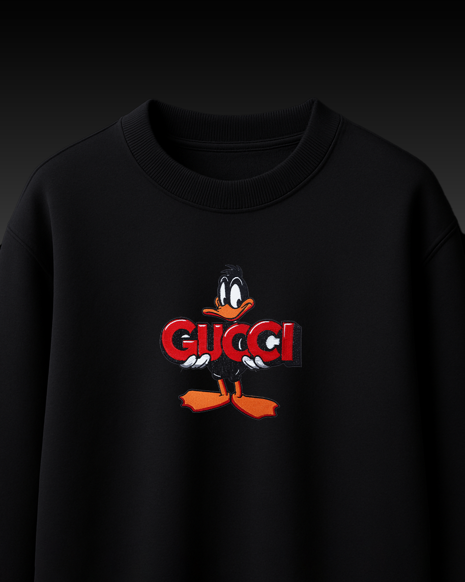 GUCI DUCK EMBROIDERY OVER-SIZED T SHIRT