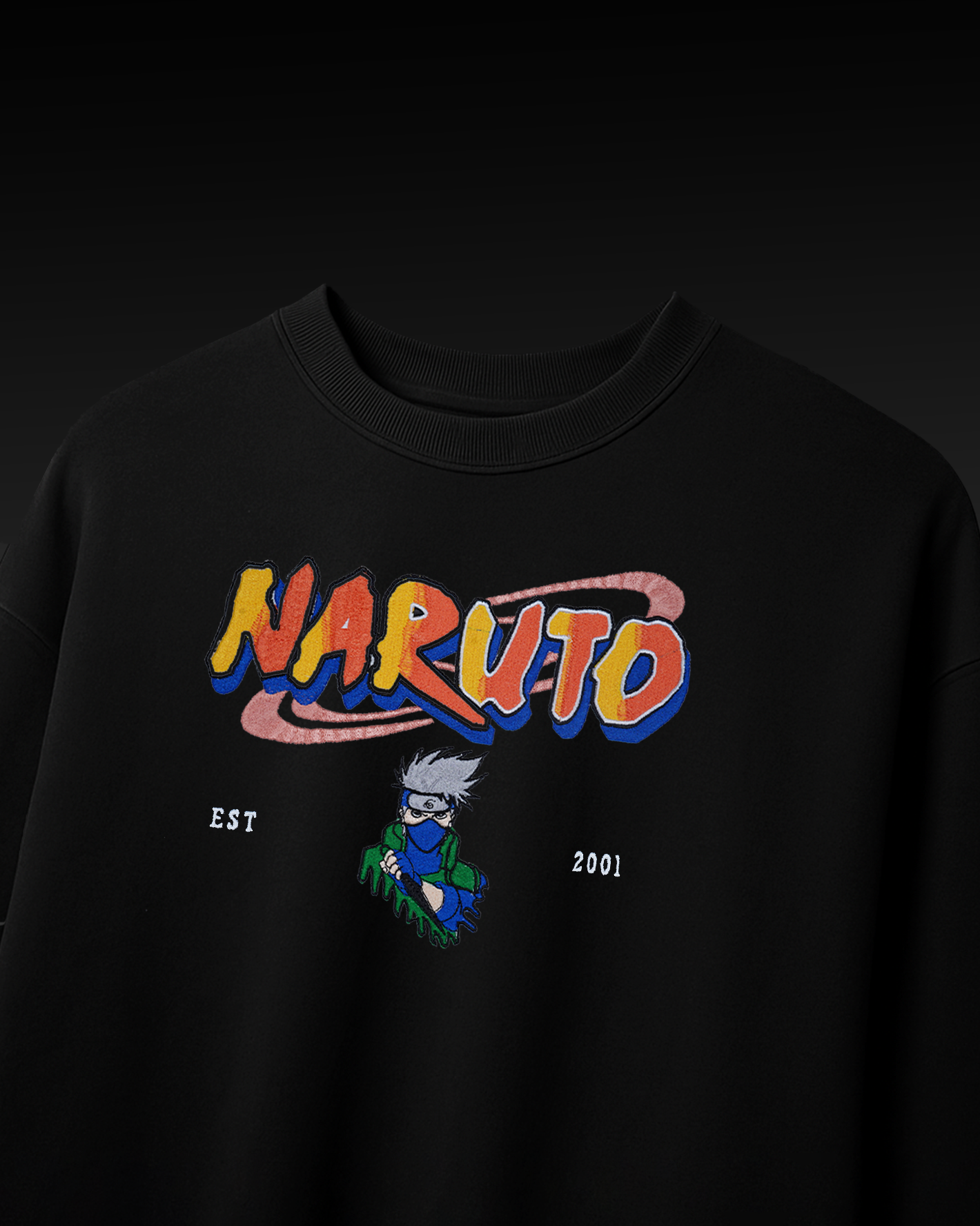 KAKASHI EMBROIDERY OVER-SIZED T SHIRT