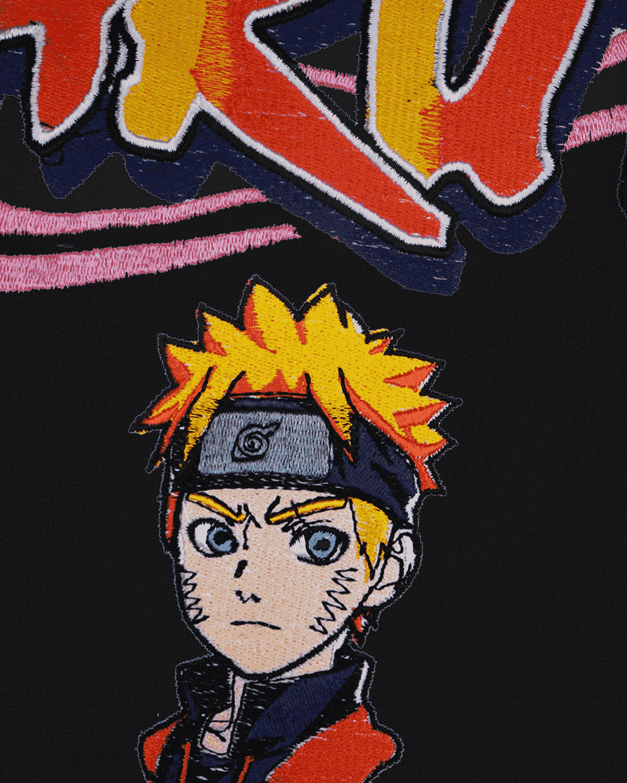 NARUTO EMBROIDERY OVER-SIZED T SHIRT