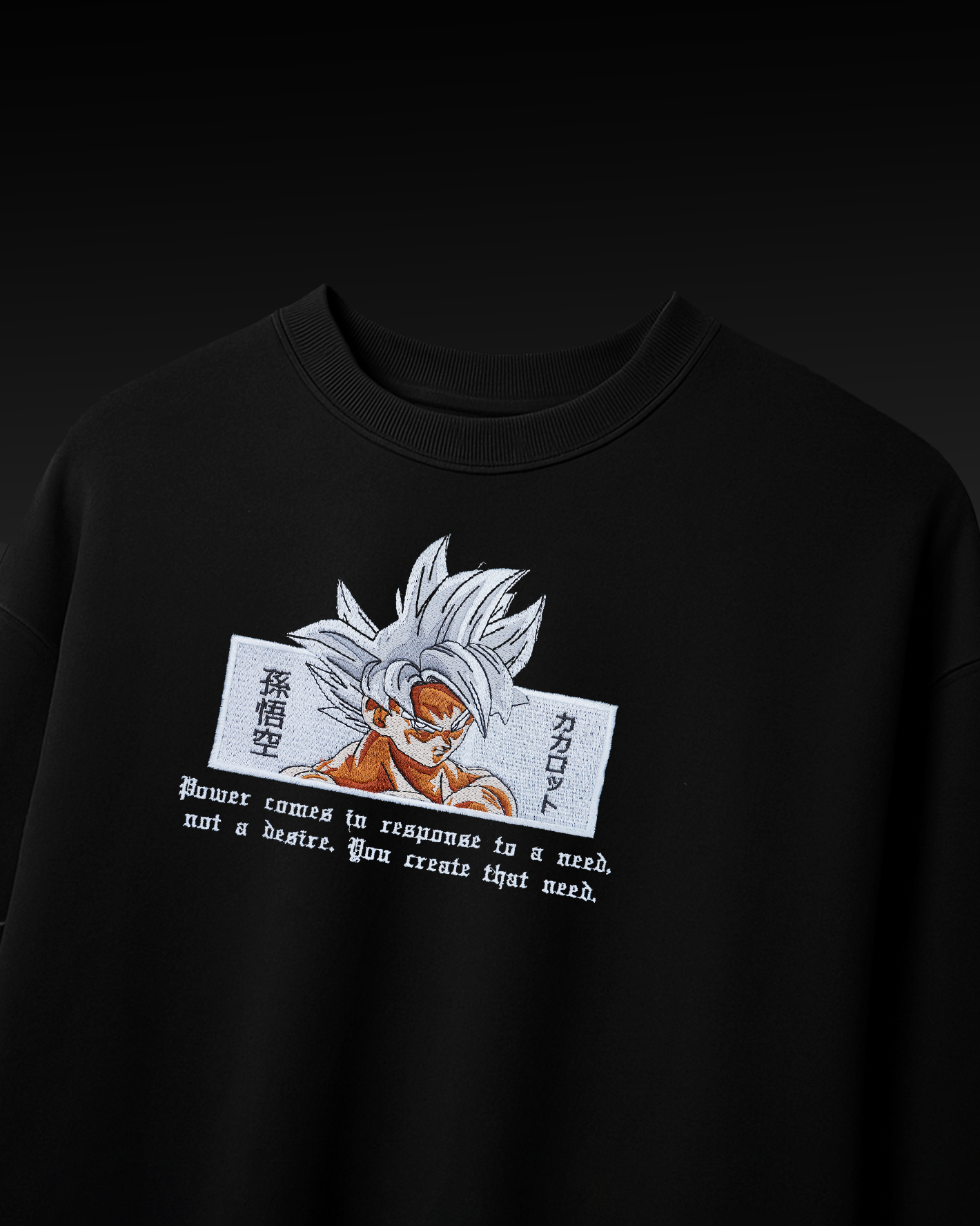 GOKU POWER EMBROIDERY OVER-SIZED T SHIRT