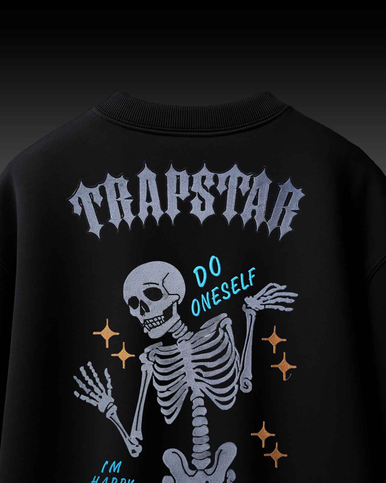 Trapstar Skeleton Embroidery Over-Sized T Shirt
