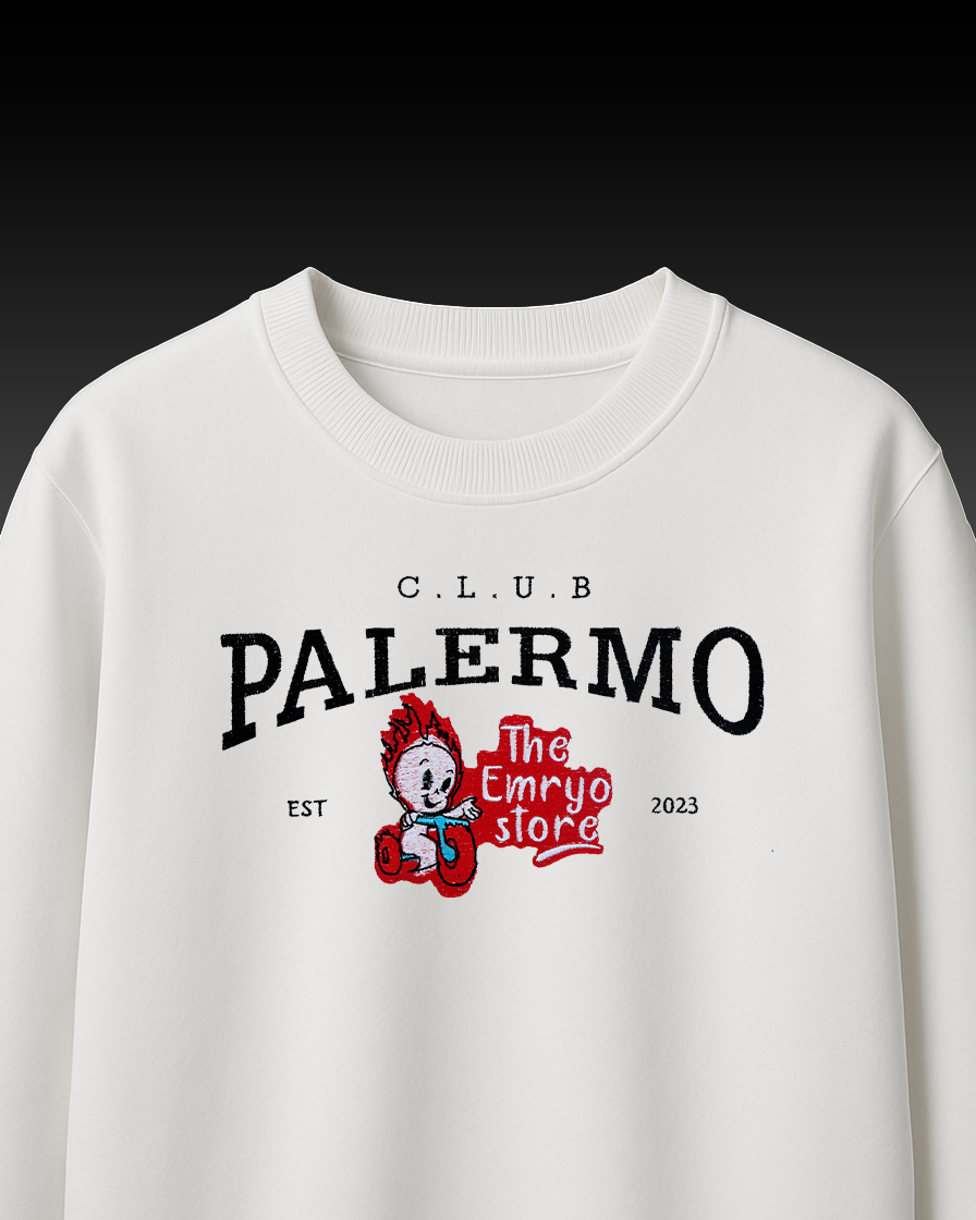 EMRYO CLUB EMBROIDERY OVER-SIZED T SHIRT