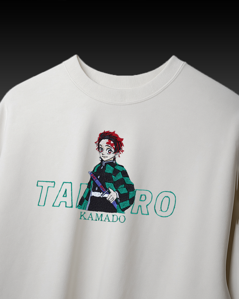 TANJIRO EMBROIDERY OVER-SIZED T SHIRT