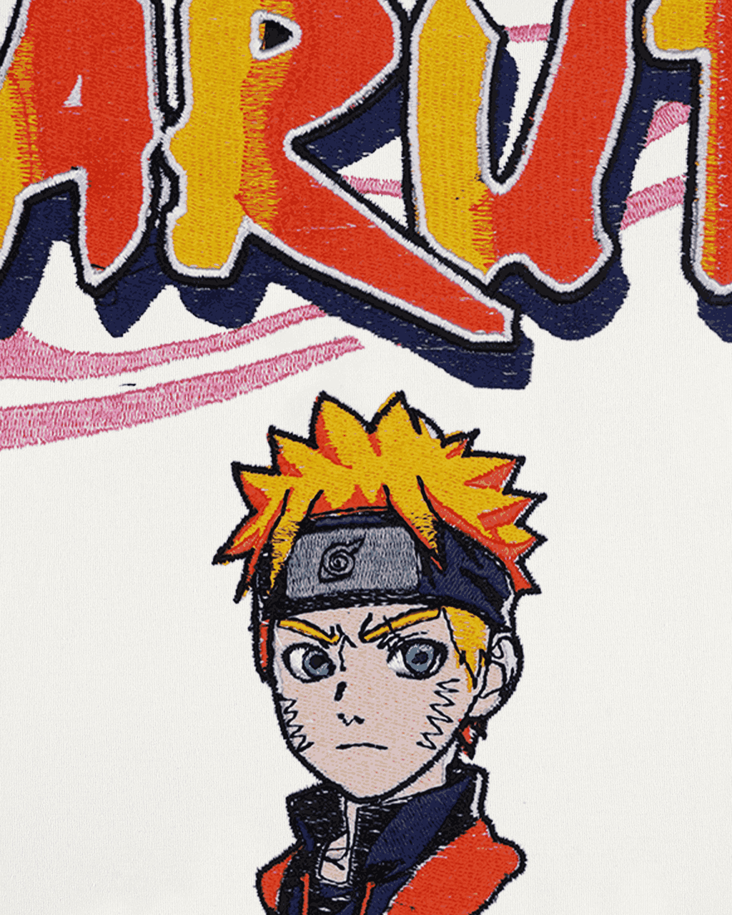 NARUTO EMBROIDERY OVER-SIZED T SHIRT
