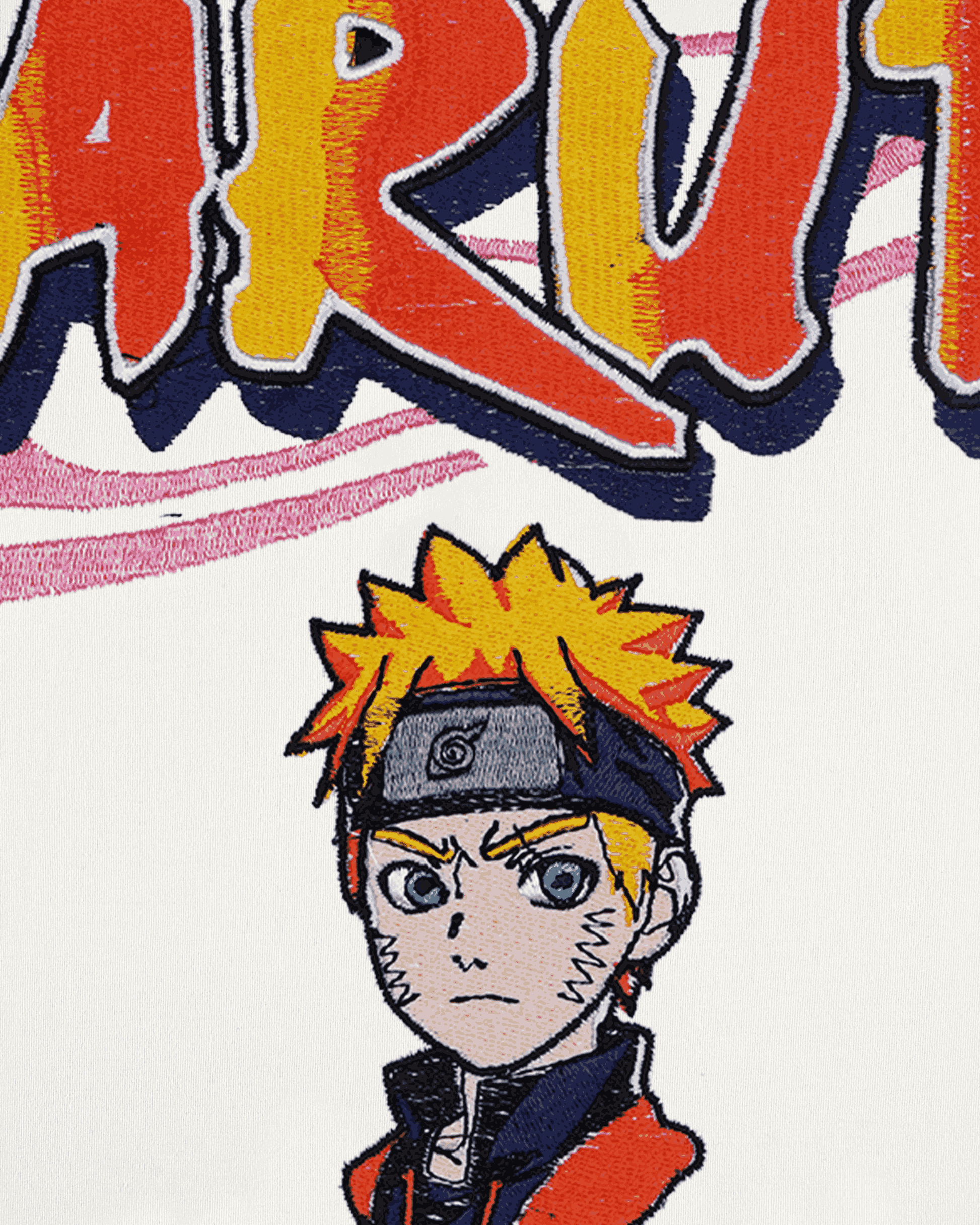 NARUTO EMBROIDERY OVER-SIZED T SHIRT