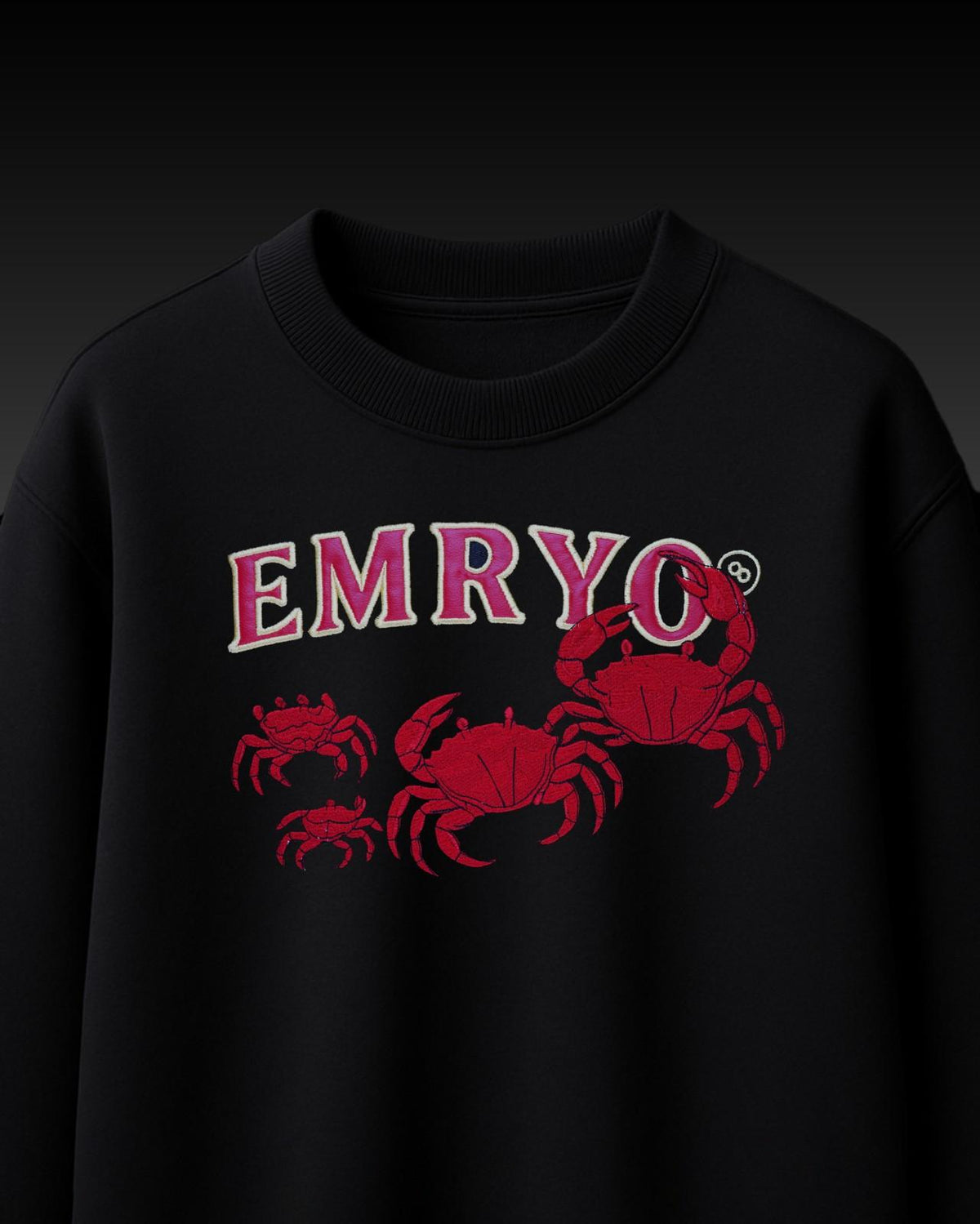 Crabs Applique Embroidery Over-Sized T Shirt