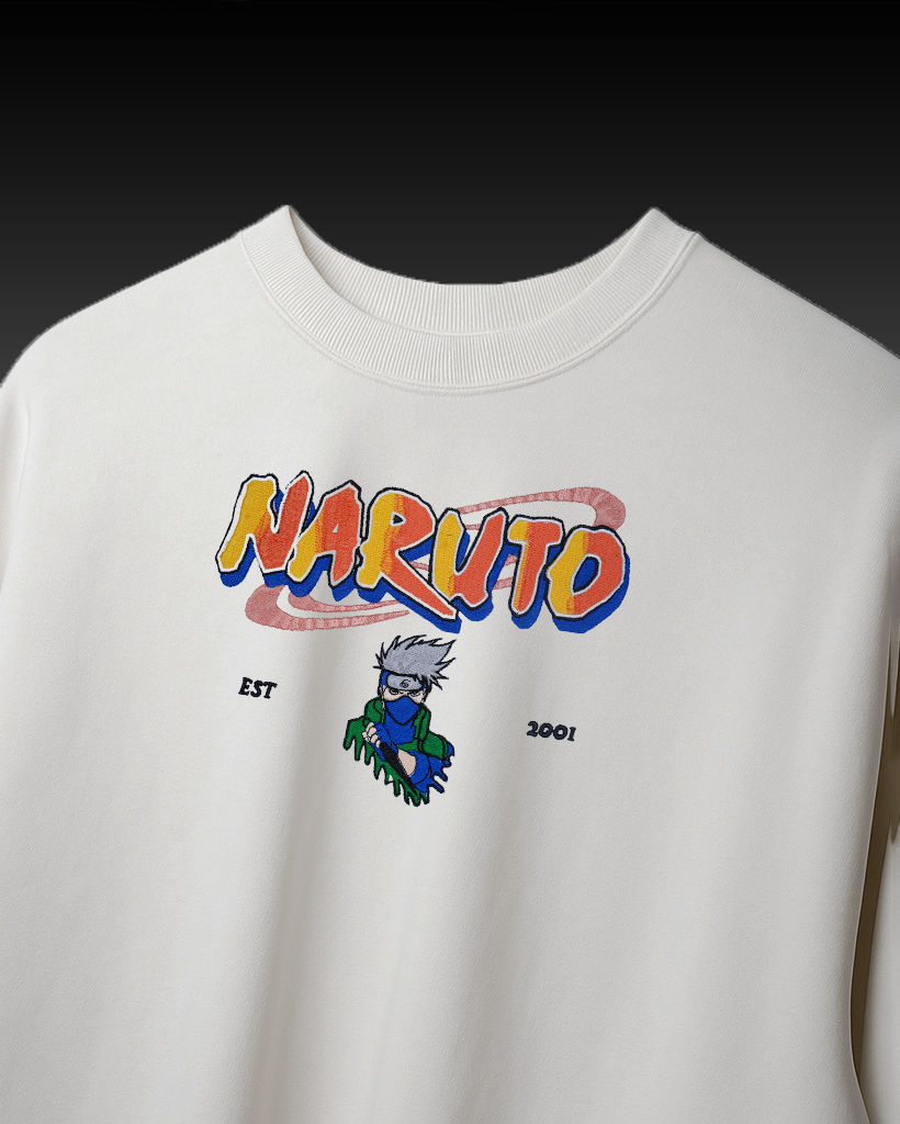 KAKASHI EMBROIDERY OVER-SIZED T SHIRT