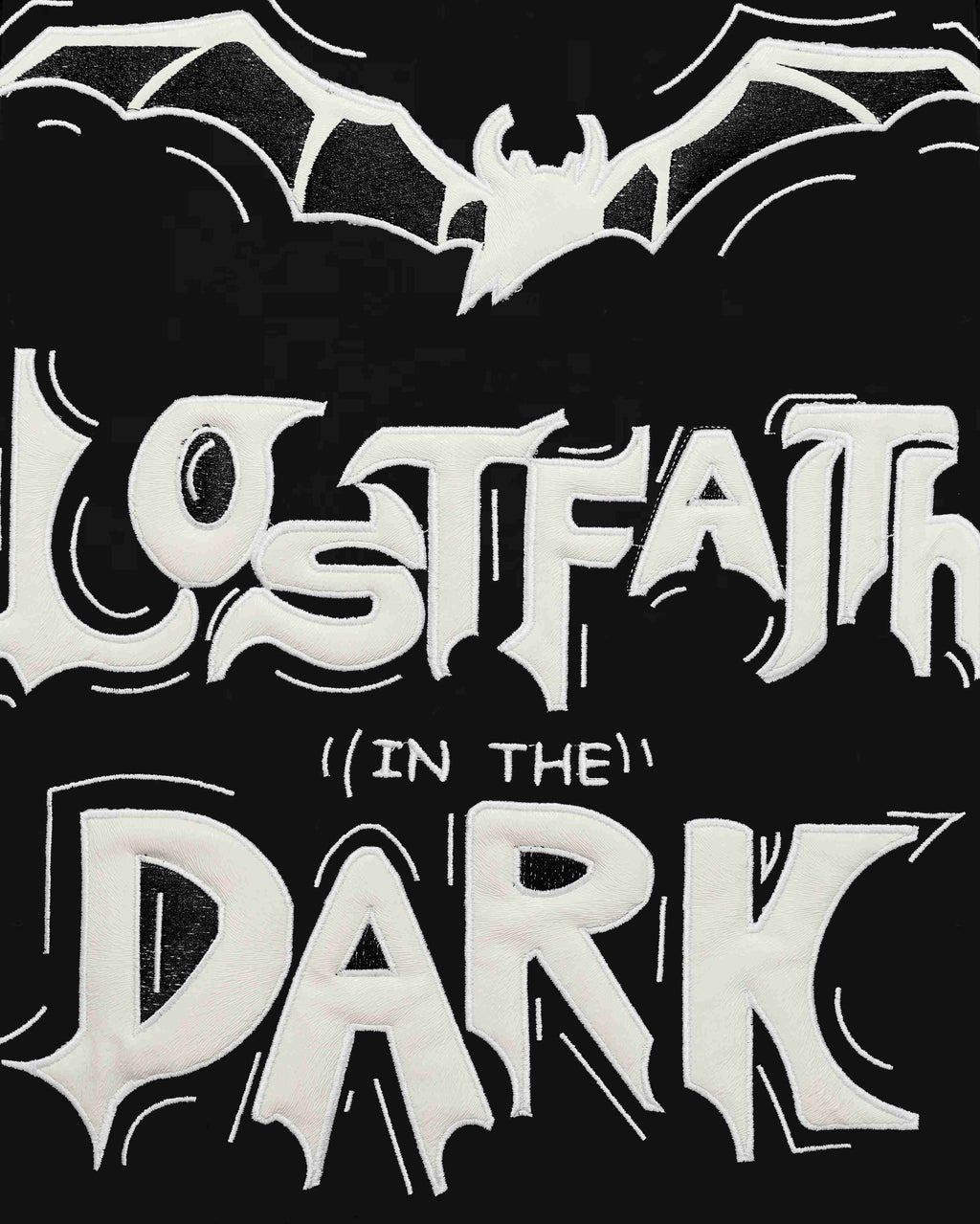 LOST FAITH APPLIQUE EMBROIDERED APPLIQUE OVER-SIZED HOODIE