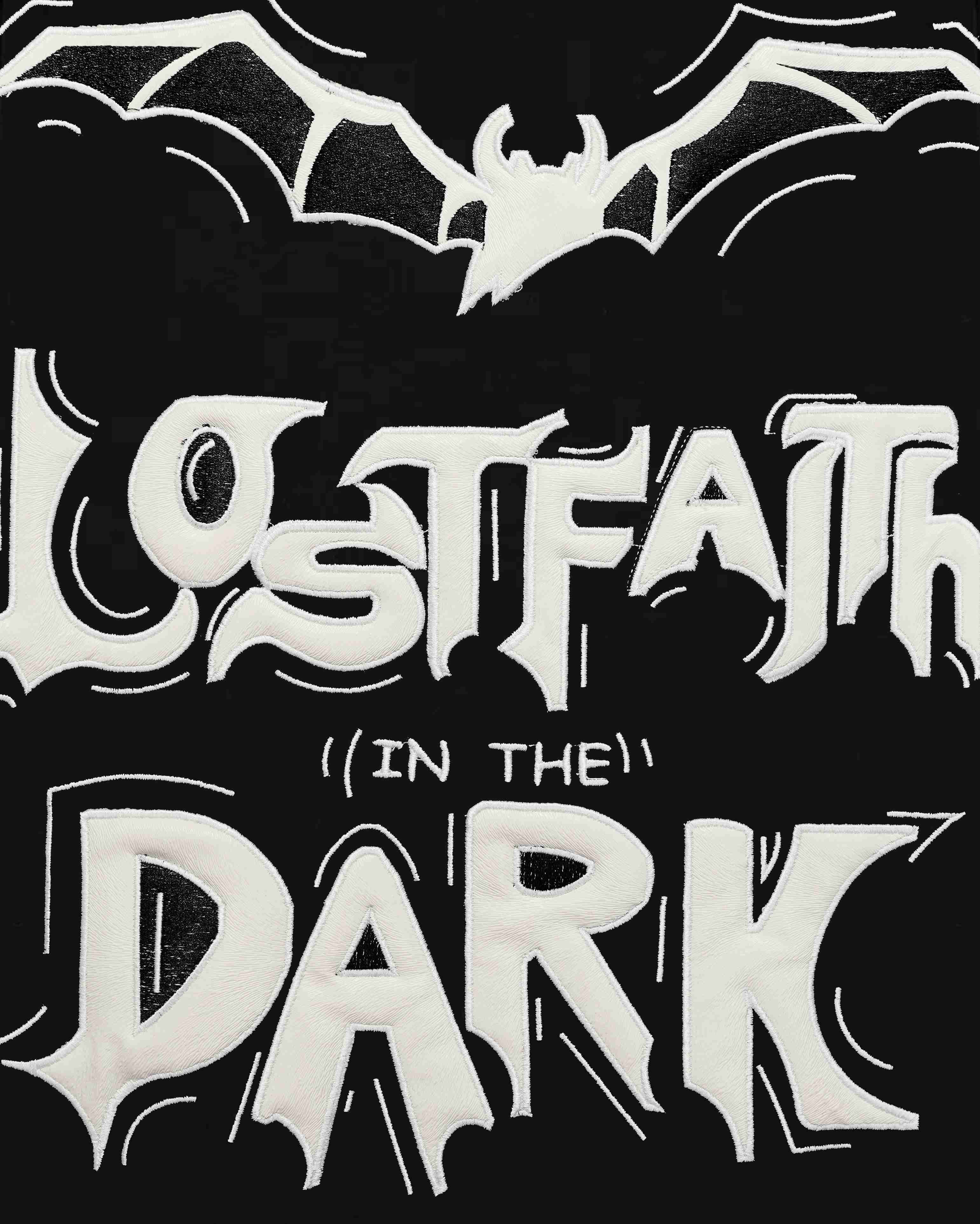 LOST FAITH APPLIQUE EMBROIDERED APPLIQUE OVER-SIZED HOODIE