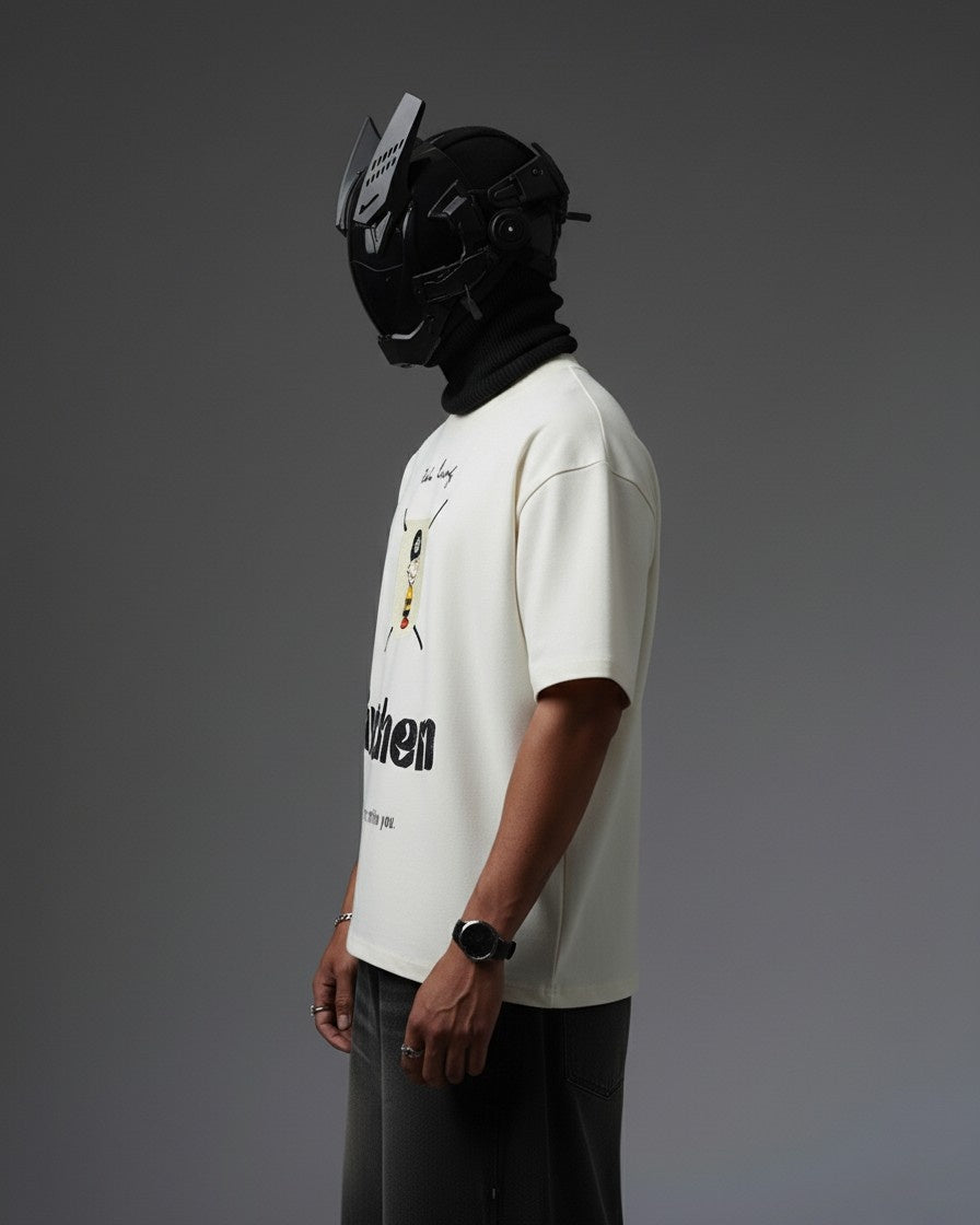 GIUTHEN EMBROIDERY OVER-SIZED T SHIRT