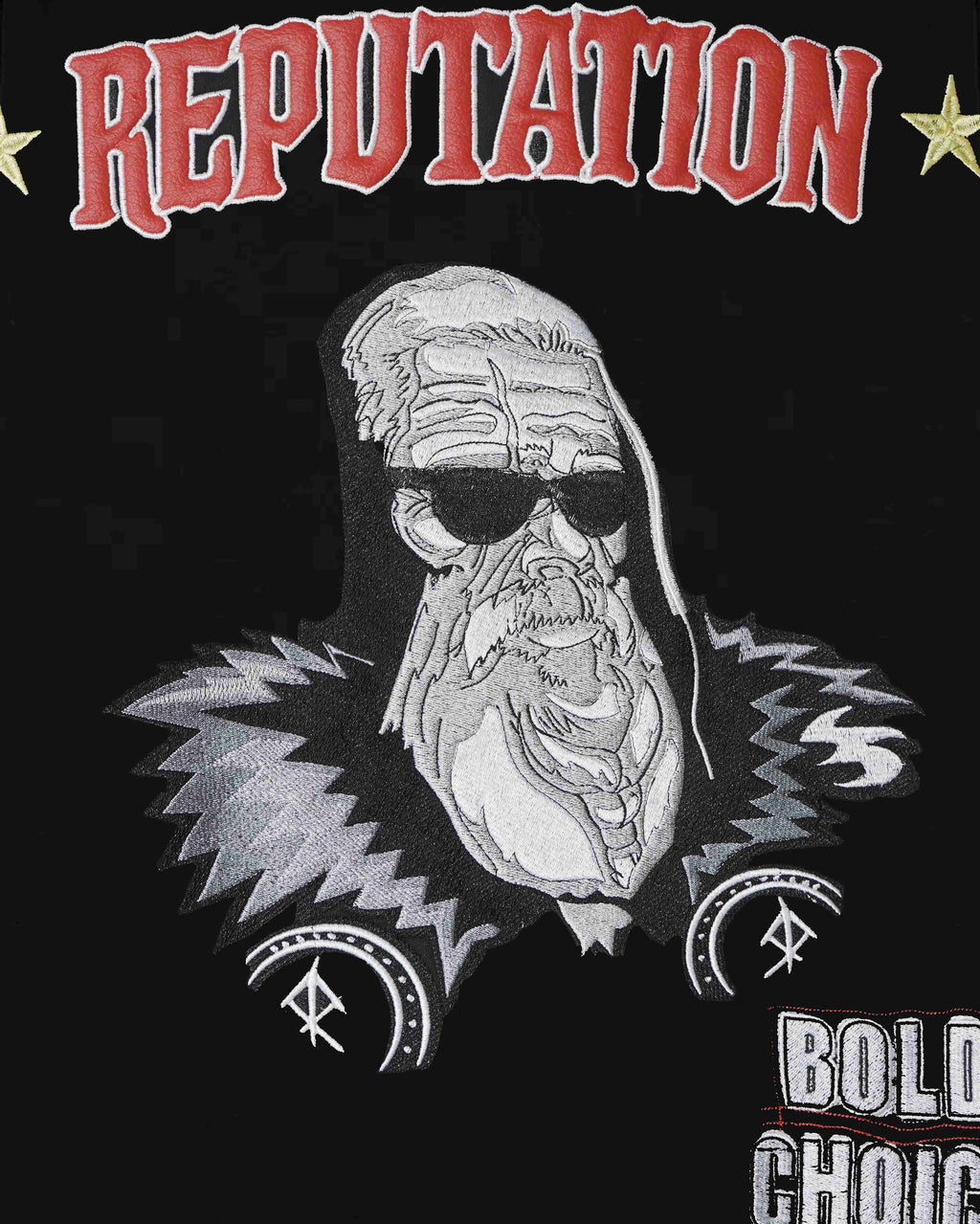 REPUTATION MAN EMBROIDERED APPLIQUE OVER-SIZED HOODIE