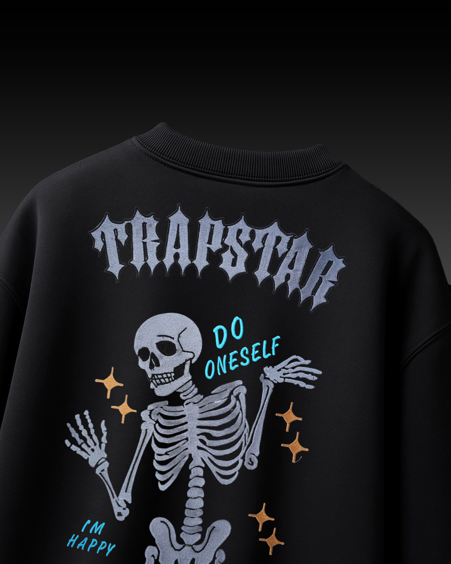TRAPSTAR SKELETON EMBROIDERY OVER-SIZED T SHIRT