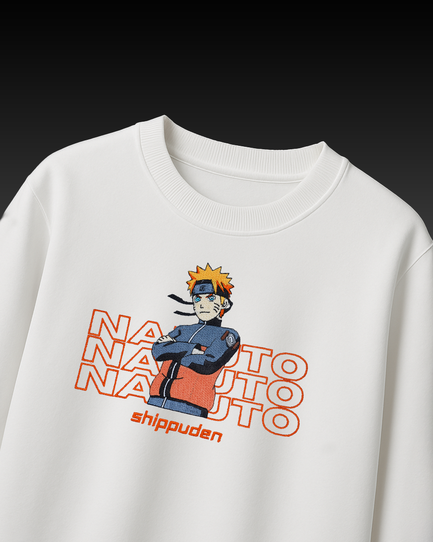 NARUTO EMBROIDERY OVER-SIZED T SHIRT