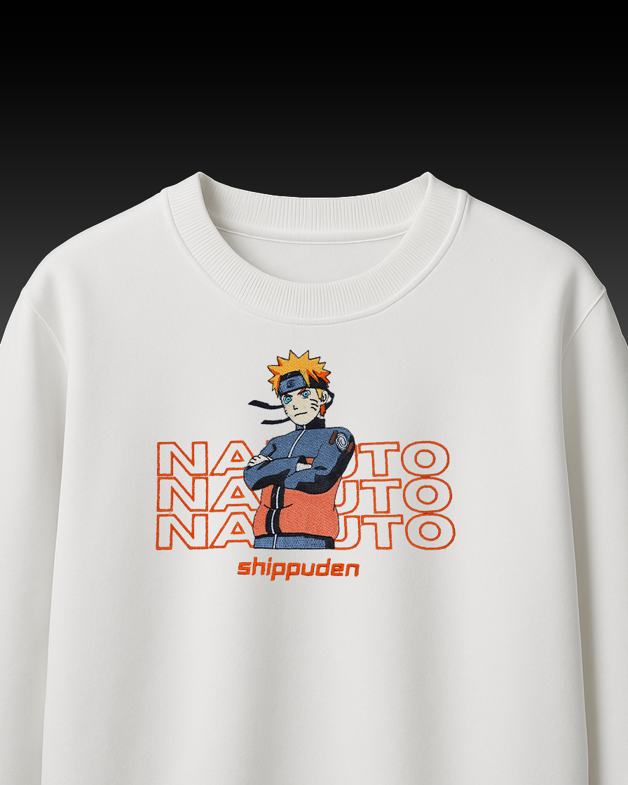 NARUTO EMBROIDERY OVER-SIZED T SHIRT