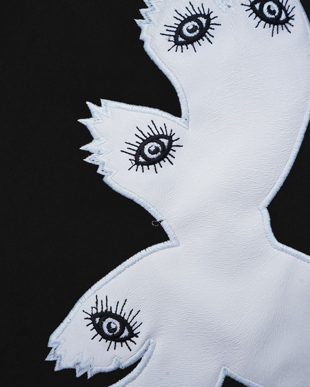 EYE APPLIQUE WITH EMBROIDERY OVER-SIZED T SHIRT