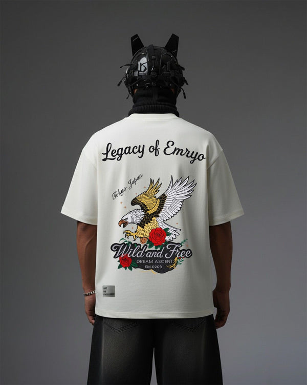 Eagle Of Legacy Embroidery Over-Sized T Shirt