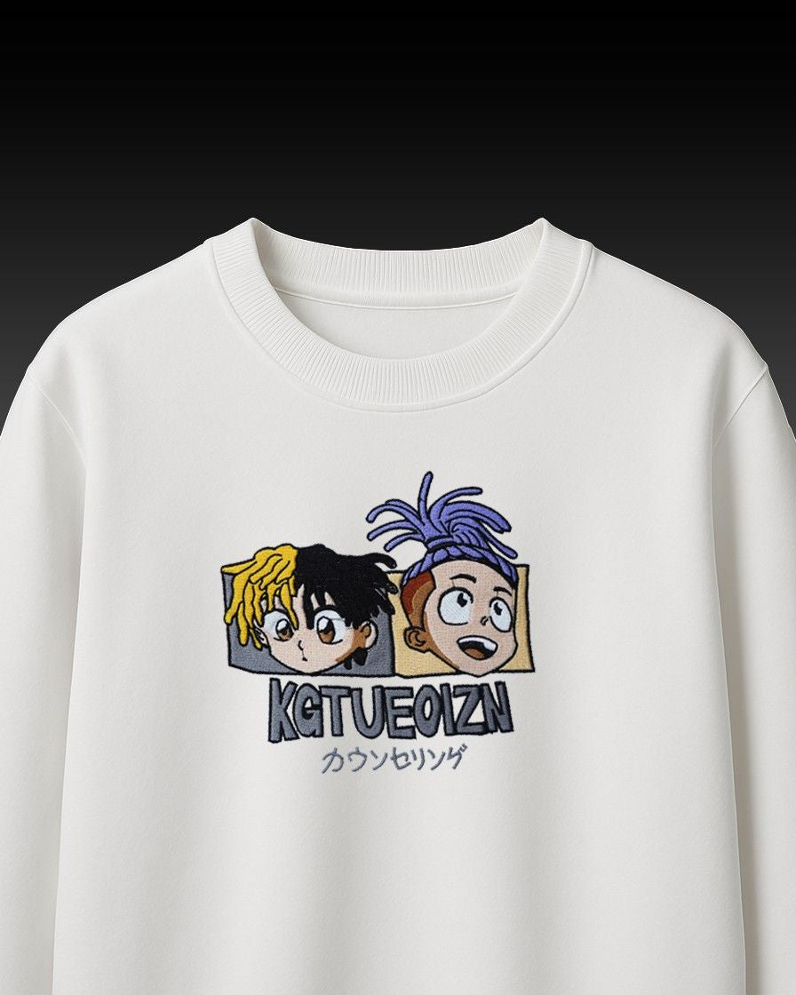 Twin Vibes Embroidery Over-Sized T Shirt