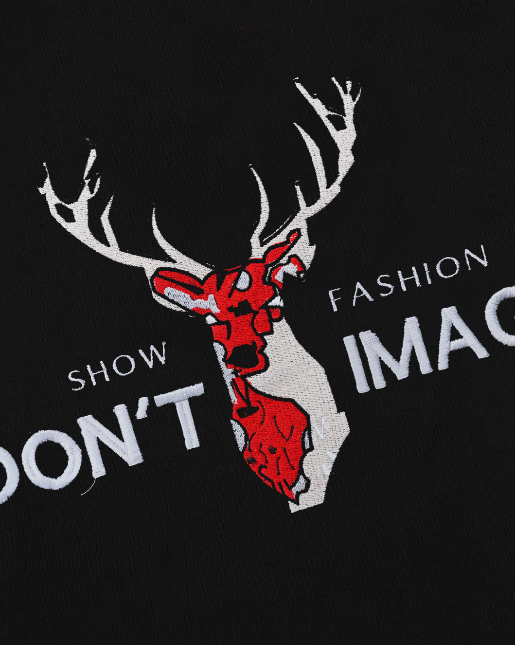 DONT IMAGINE DEER EMBROIDERY OVER-SIZED T SHIRT