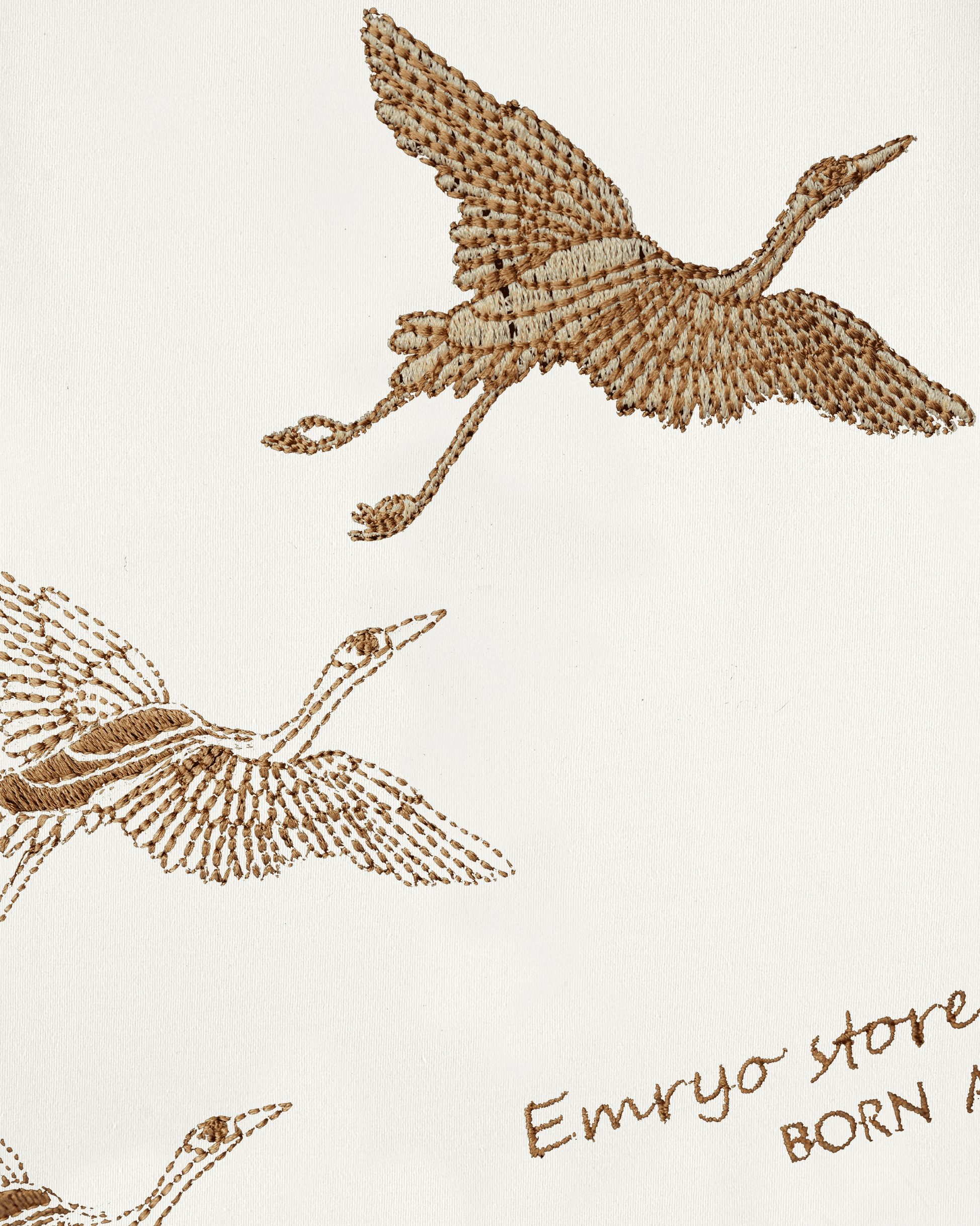 FLYING BIRD EMBROIDERY OVER-SIZED T SHIRT